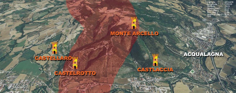 pag 100 Veduta tridimensionale del percorso nei pressi di Acqualagna